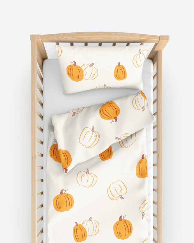 Bettwäsche für Babybetten aus Baumwolle - Herbstkürbis