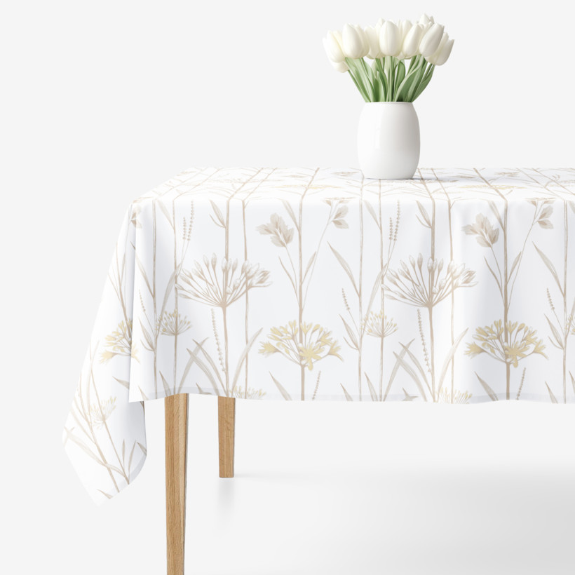 Eckige Tischdecke 100% Baumwolle - Dekorpflanzen
