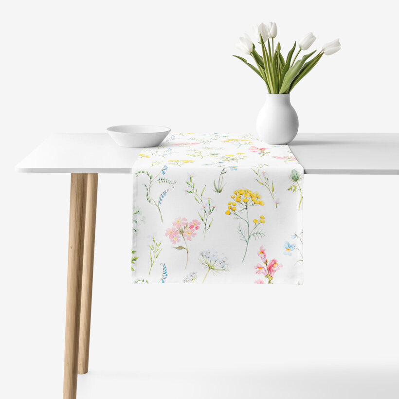 Tischläufer aus 100% Baumwolle Deluxe - blühender Frühling