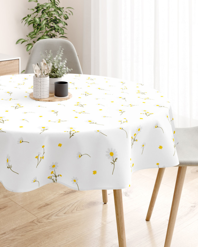 Runde Tischdecke 100% Baumwolle - Kamille