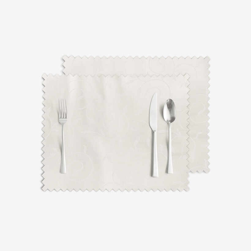 Festliches Tischset Teflon - creme mit großen Ornamenten - 2 Stück