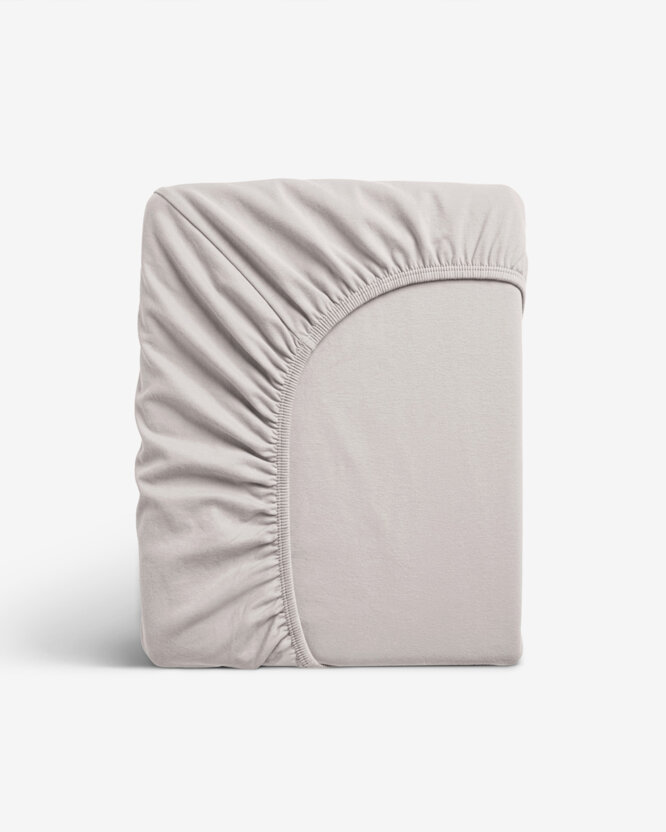 Elastisches Jersey-Spannbettlaken - graubraun