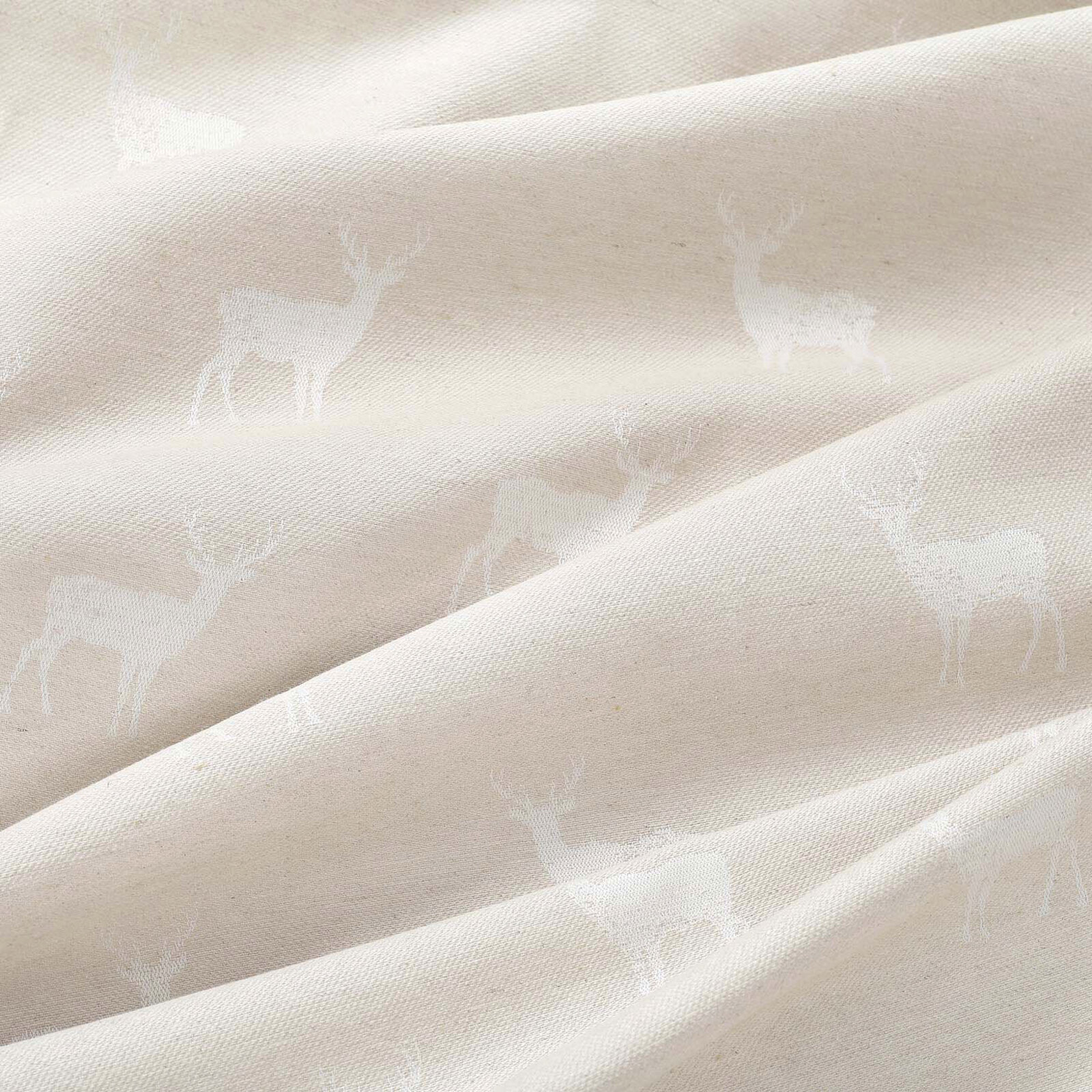 Ovale Weihnachts-Tischdecke Natura - Hirsche auf natürlichem