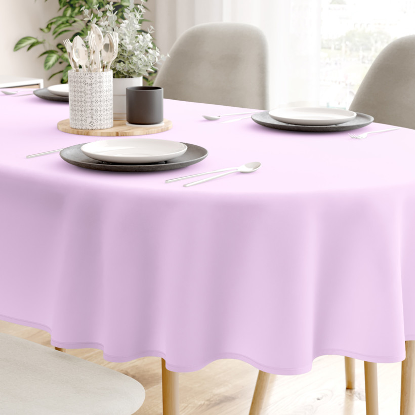 Ovale Tischdecke aus 100% Baumwolle - lila