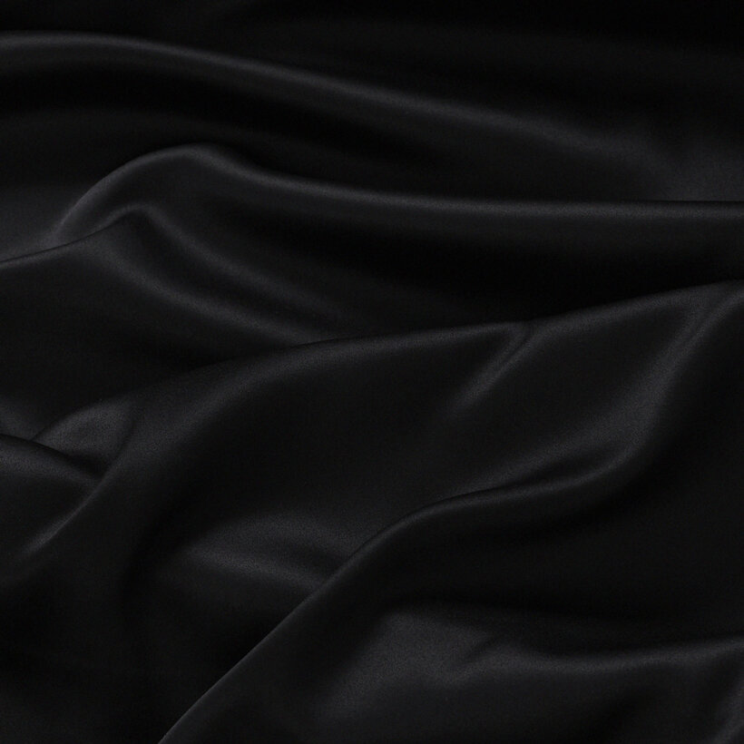 Verdunkelungsstoff Blackout mit Satin-Glanz - schwarz