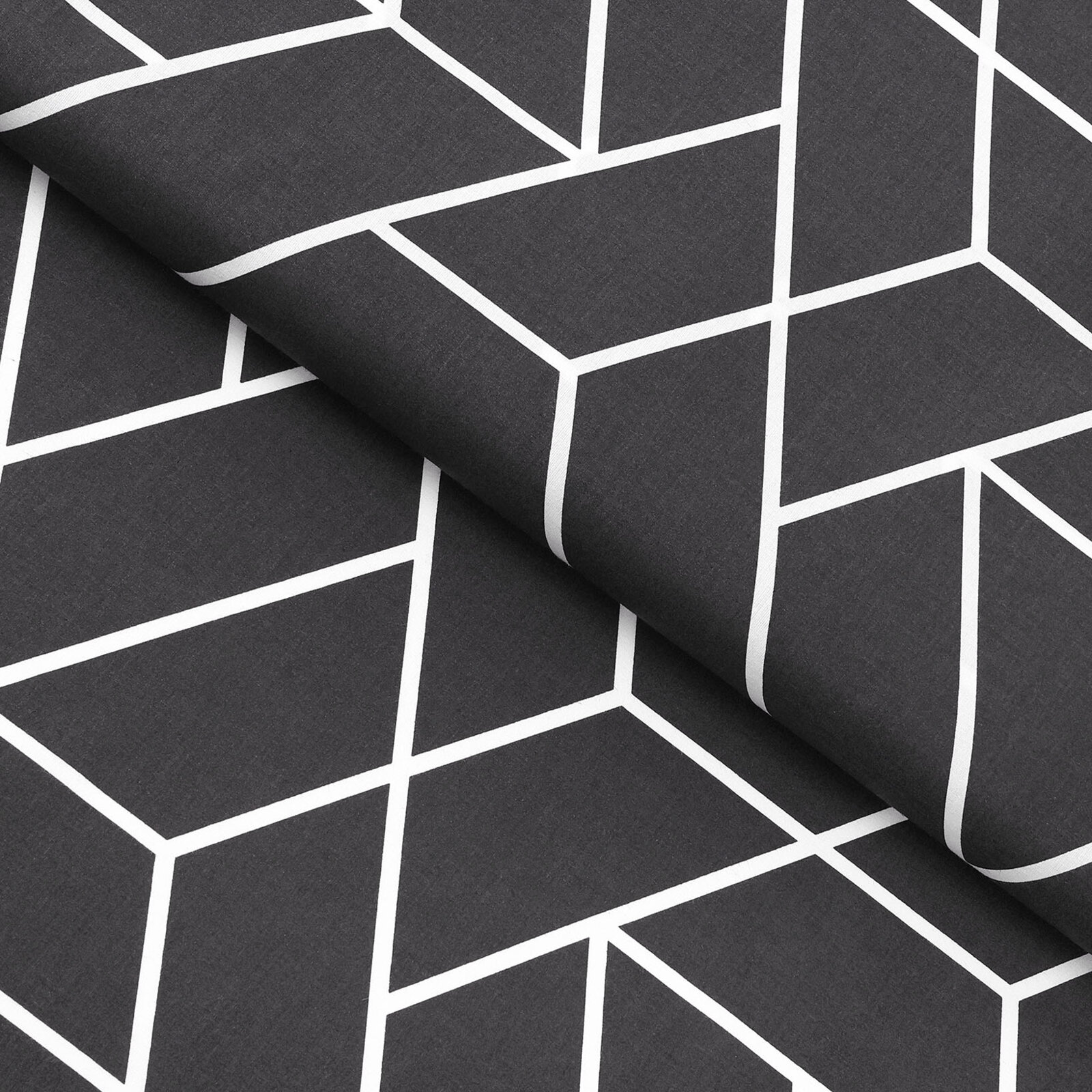 Baumwollstoff - Mosaik auf Dunkelgrau
