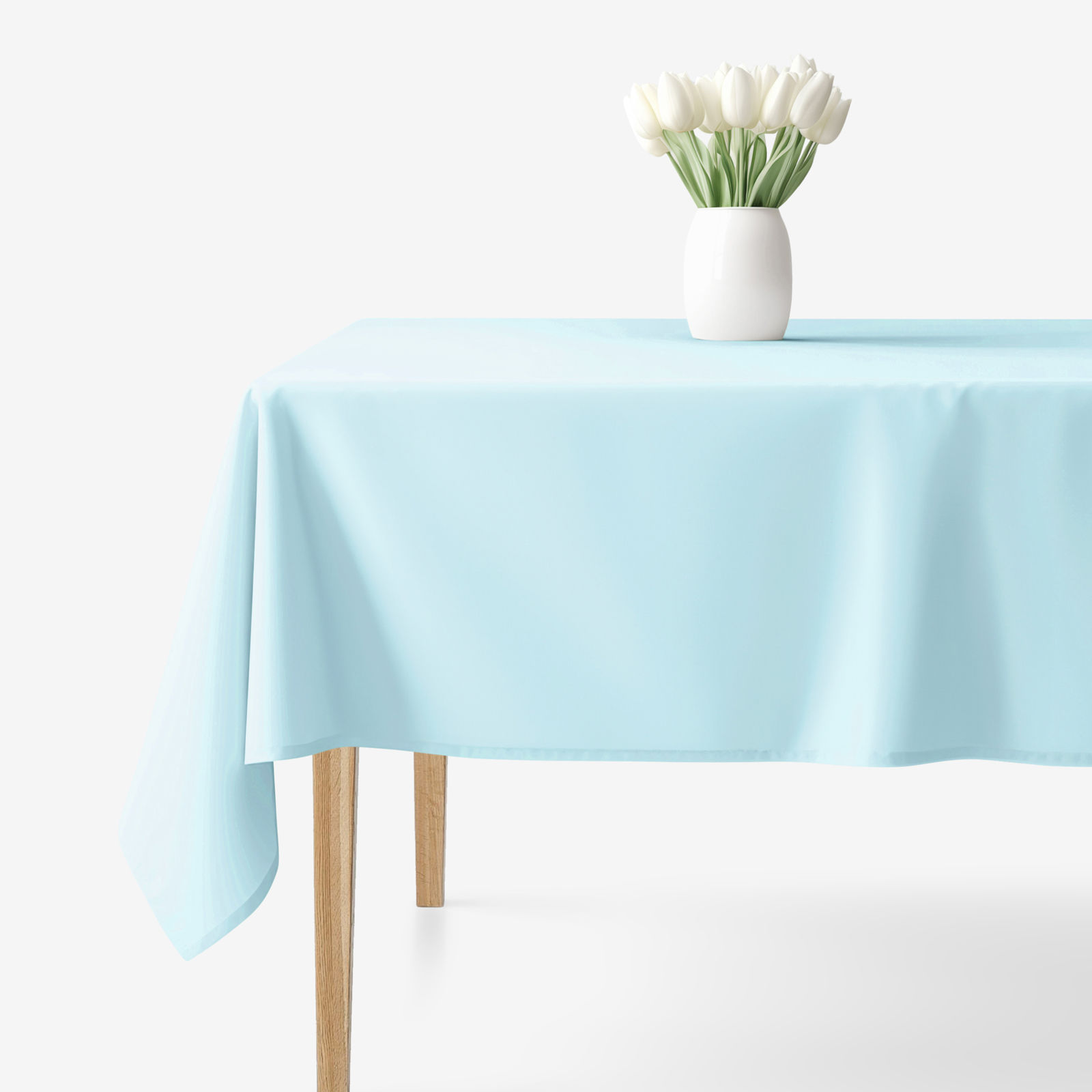 Eckige Tischdecke 100% Baumwolle - himmelblau