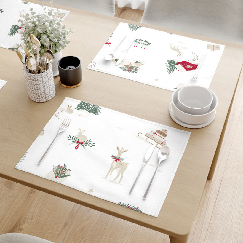 Weihnachtliches Tischset 100% Baumwollköper - Traditionelle Weihnachten - 2 Stück