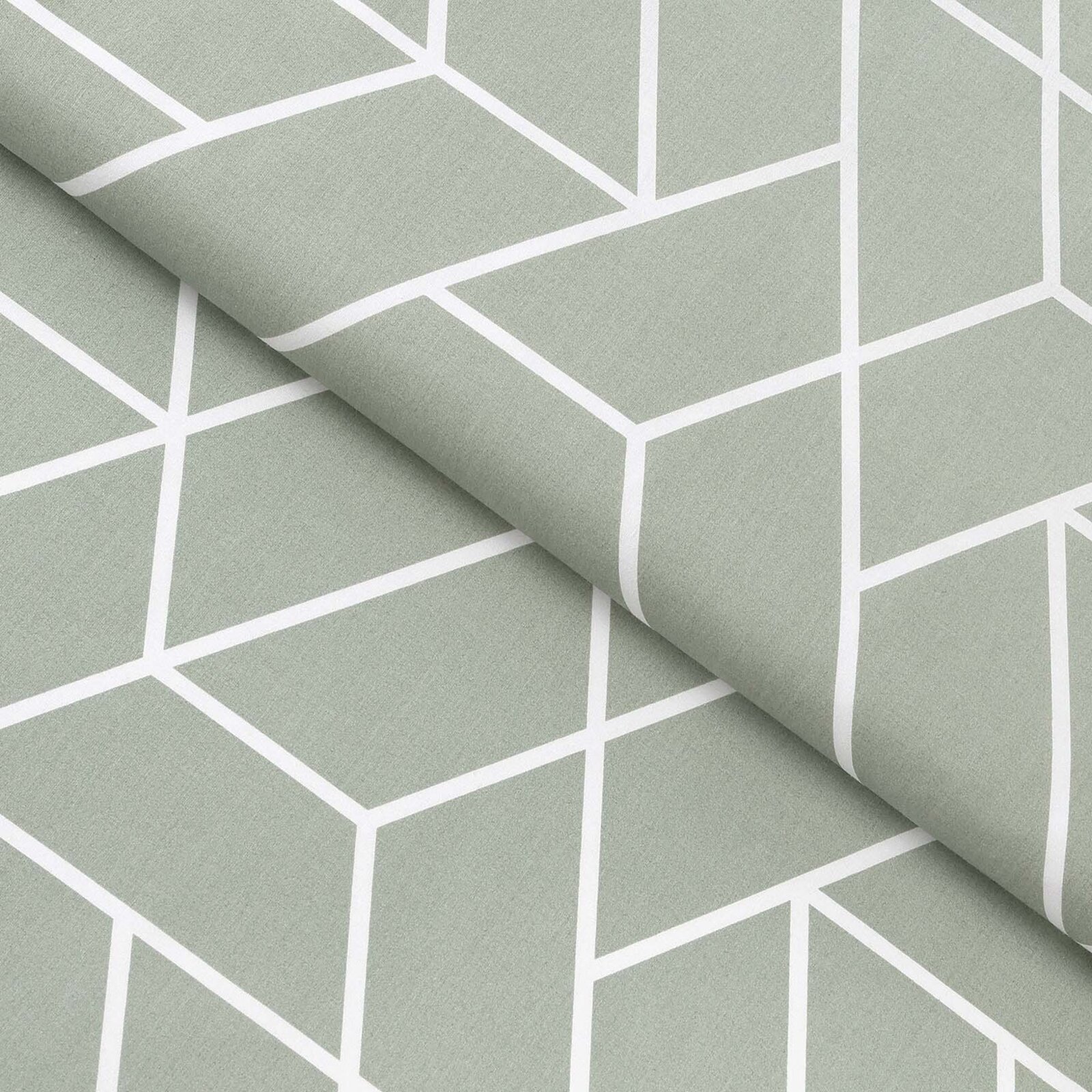 Baumwollstoff - Mosaik auf Salbeigrün