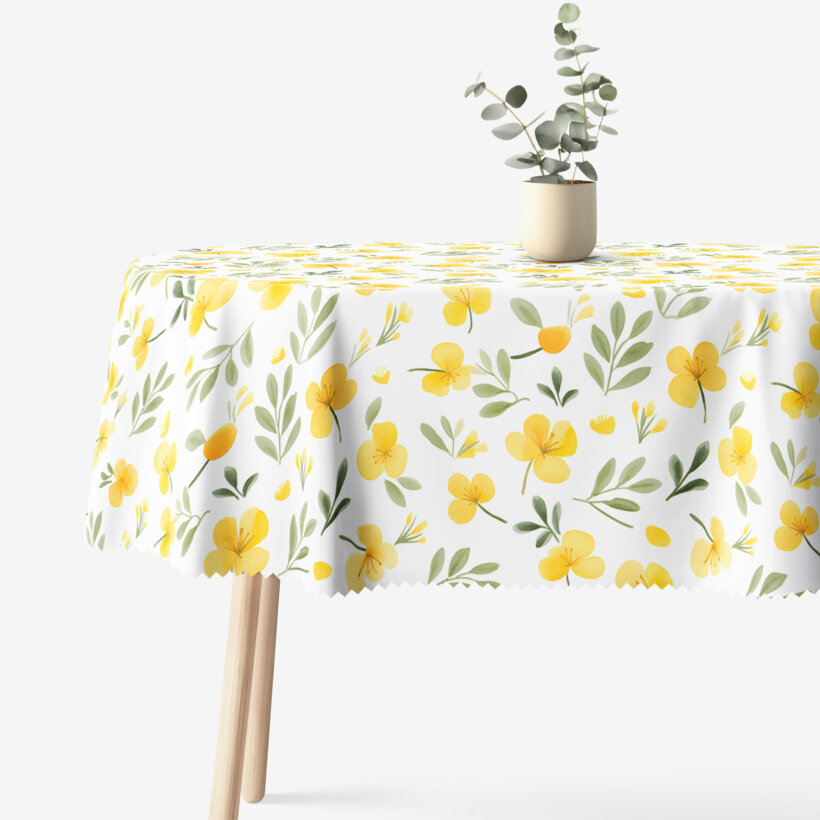 Ovale Tischdecke Teflon - Nachtkerze
