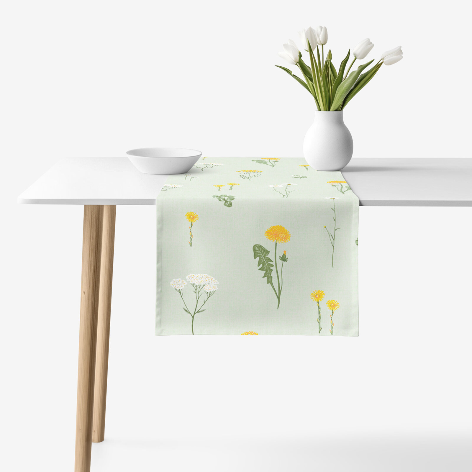 Tischläufer aus 100% Baumwolle - Grüne Wiese
