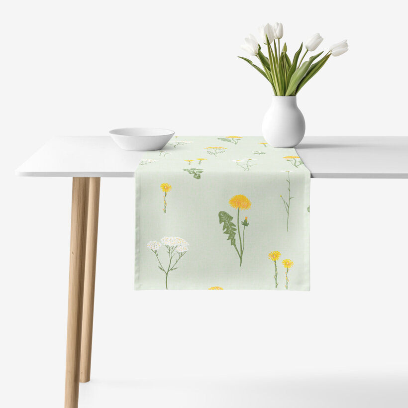 Tischläufer aus 100% Baumwolle - Grüne Wiese