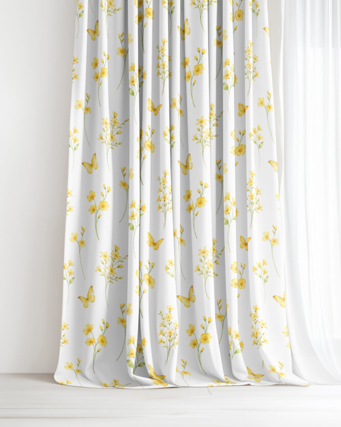 Dekorativer Vorhang – Gelbe Wiese