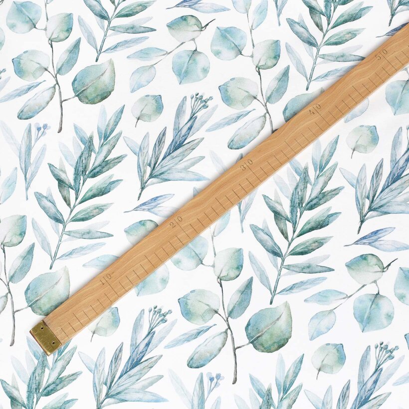 Baumwollstoff Deluxe - aquarelle Blätter