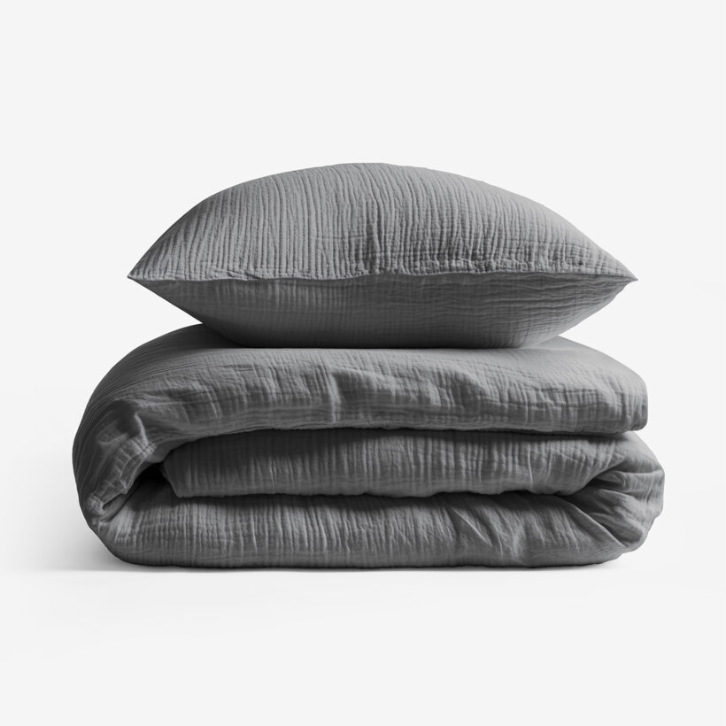 Musselin-Bettwäsche – anthrazit