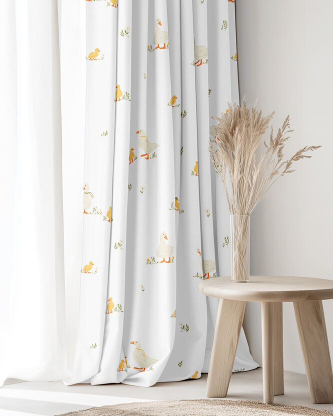 Ostern Vorhang aus Baumwolle - Enten