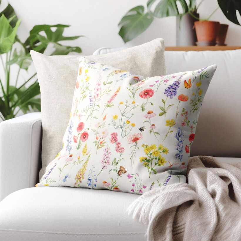 Dekorativer Kissenbezug Valencia - Blühende Wiese