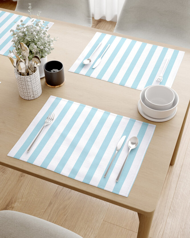 Tischset 100% Baumwolle - blaue Streifen - 2 Stück