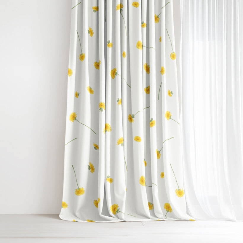 Vorhang aus Baumwolle - Löwenzahn