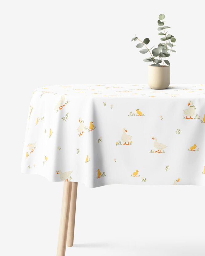 Ostern Ovale Tischdecke aus 100% Baumwolle - Enten