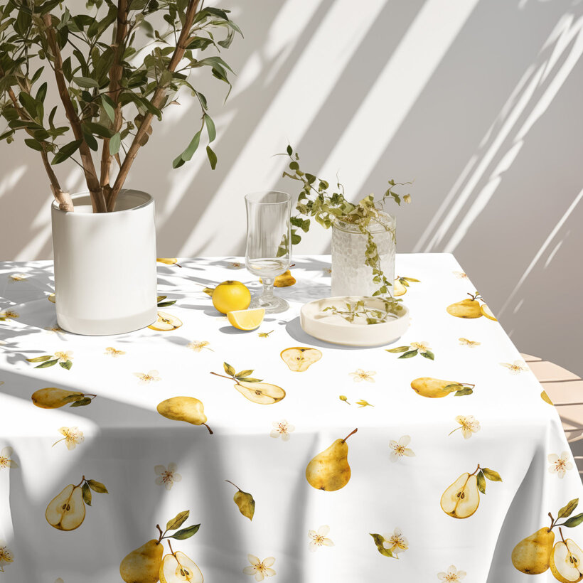 Eckige Teflon-Tischdecke - Birnengarten