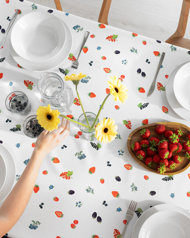 Eckige Tischdecke Teflon - Beeren