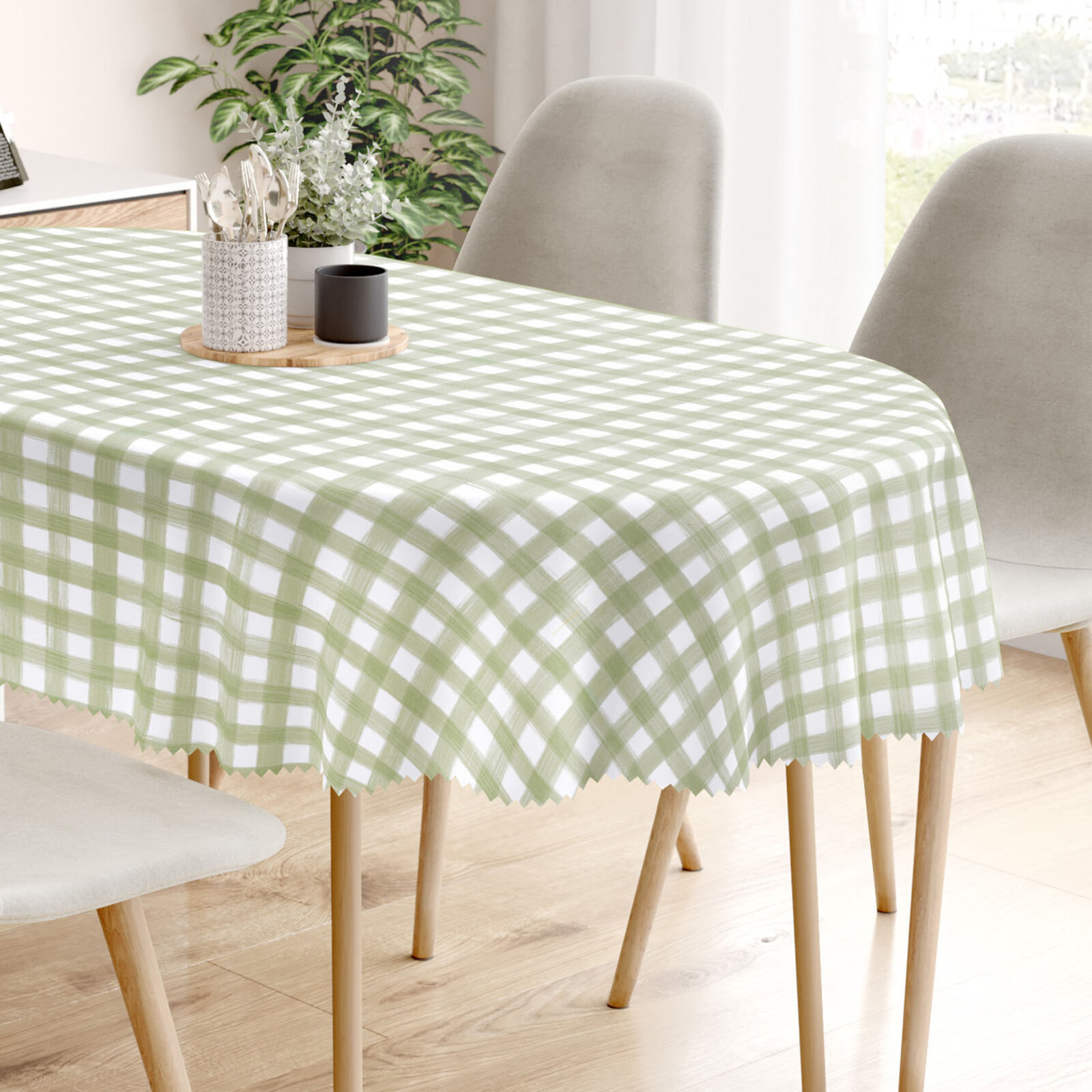 Ovale Tischdecke Teflon - Landhauskaro