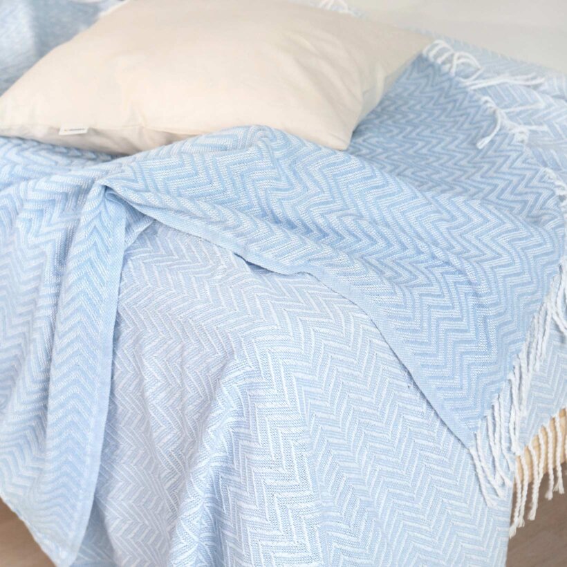 Plaid Zickzack - blau