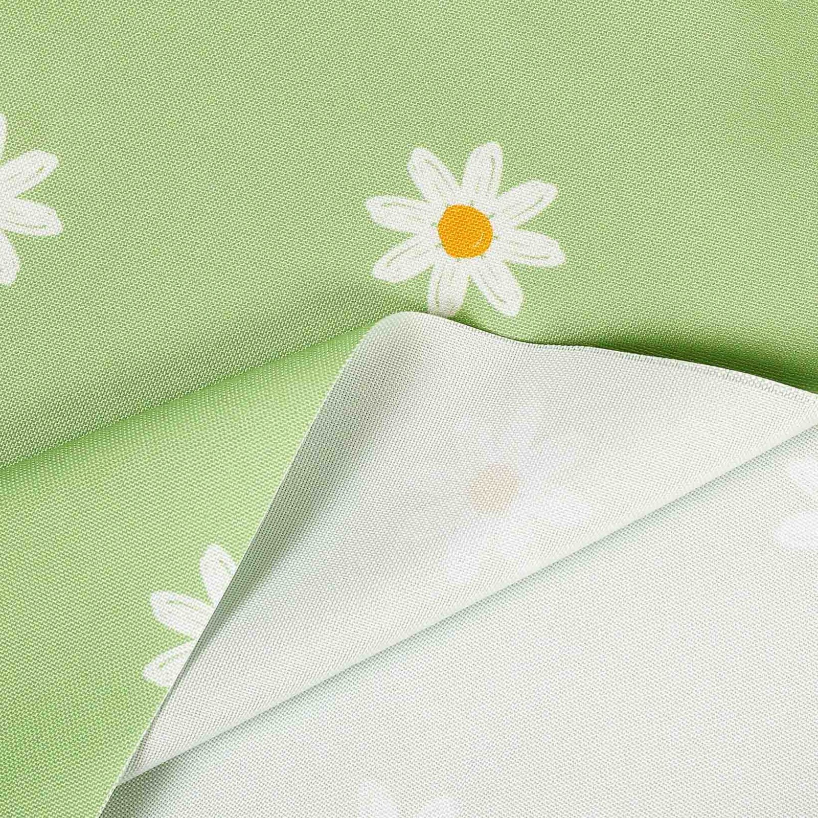 Teflonstoff für Tischdecken - Margeriten auf Grün