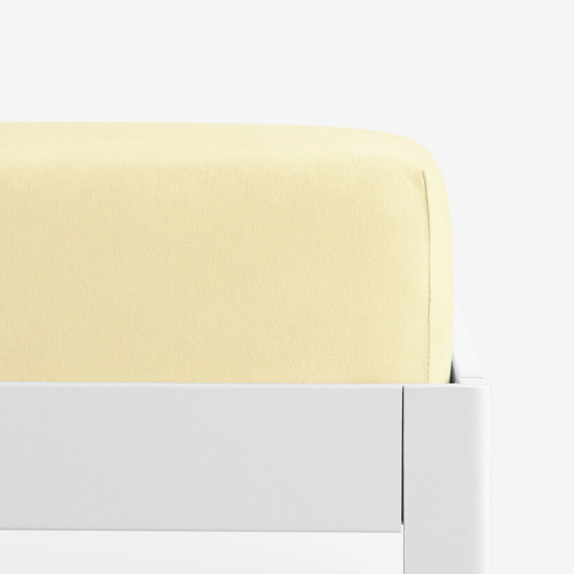 Bettlaken Jersey mit Gummiband  - Bananenfarbe