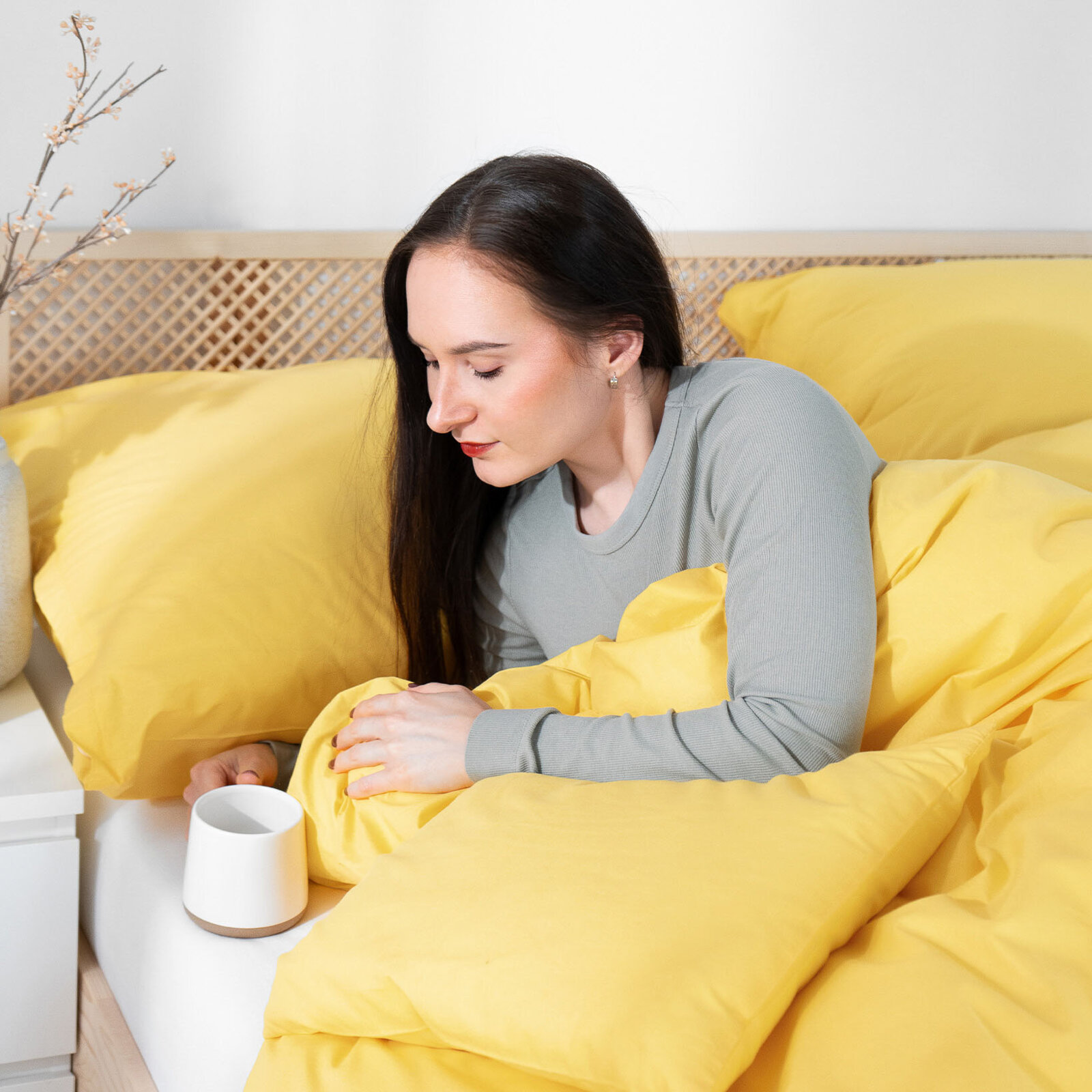 Bettwäsche aus Baumwolle - gelb