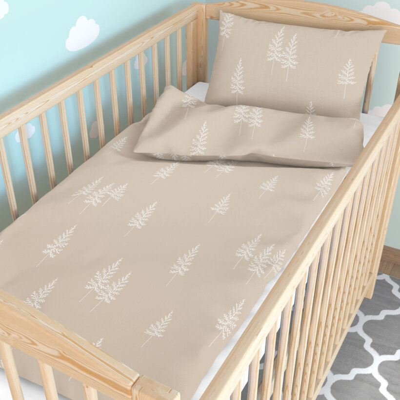 Weihnachtliche Bettwäsche für Babybetten aus Baumwolle - Nordische Tannenbäume