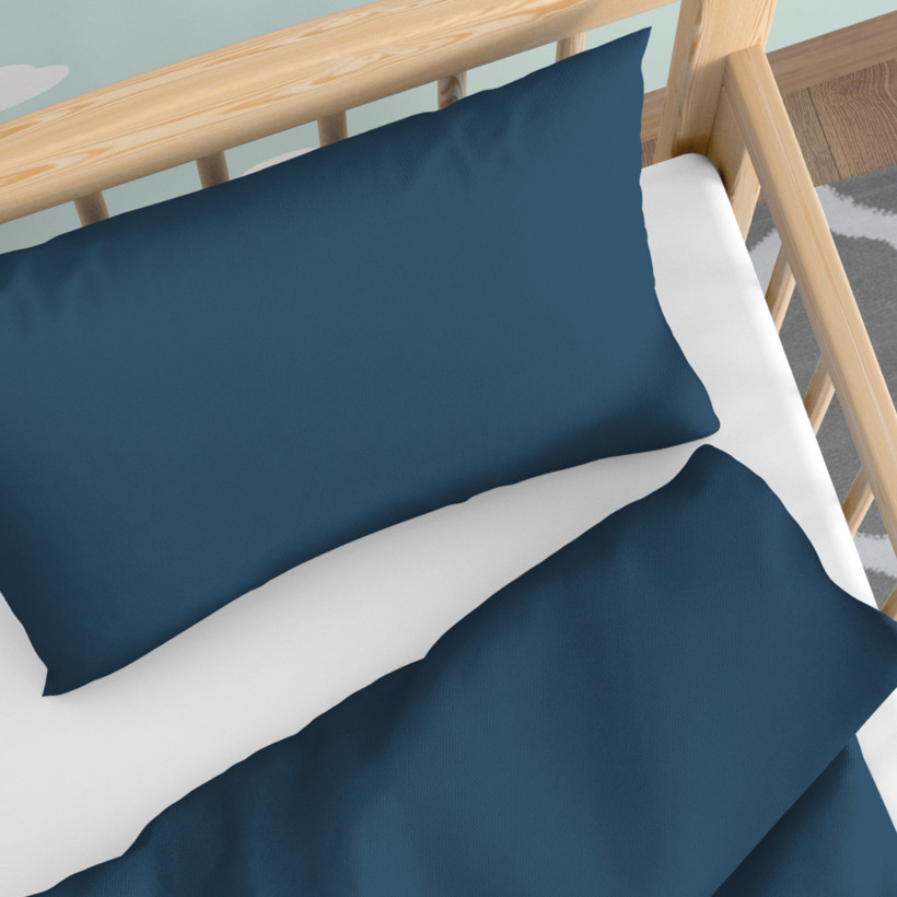Bettwäsche für Babybetten aus Baumwolle - marineblau