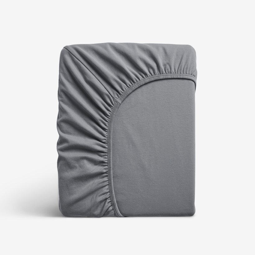 Elastisches Jersey-Spannbettlaken - dunkel grau