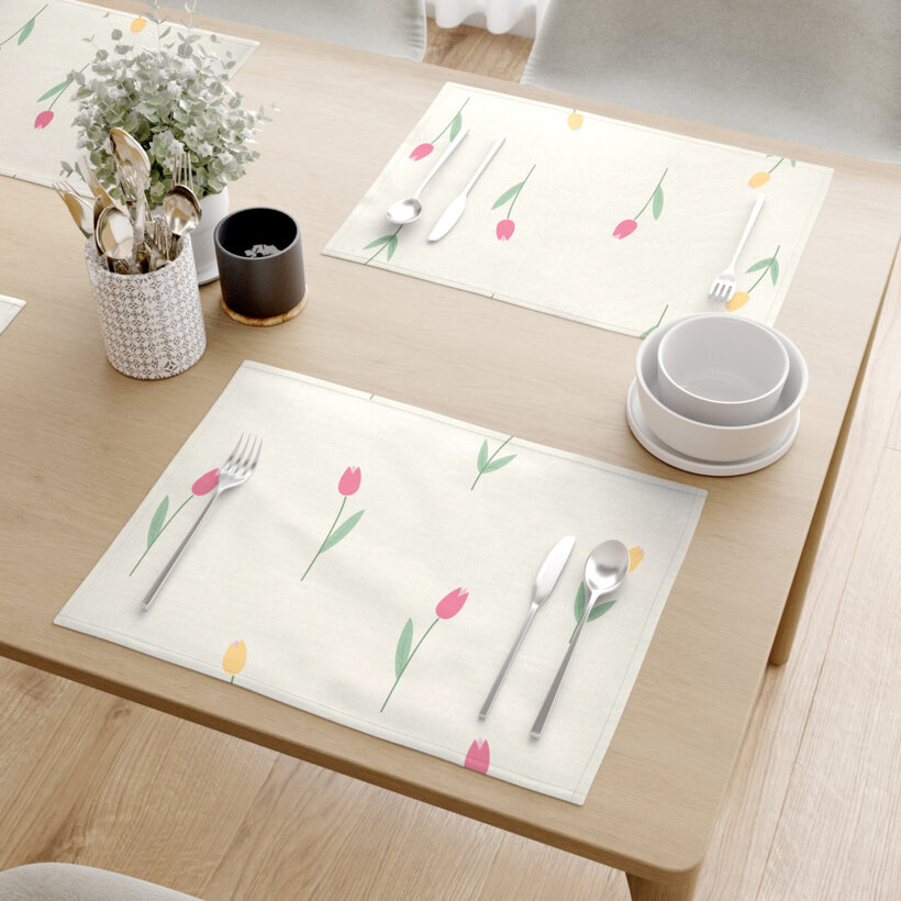 Tischset 100% Baumwolle - Tulpen - 2 Stück