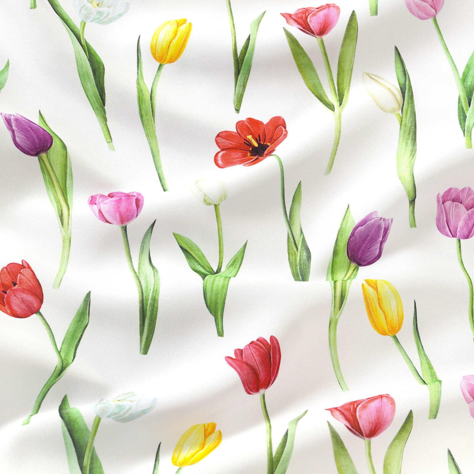 Ovale Tischdecke Teflon - Bunte Tulpen