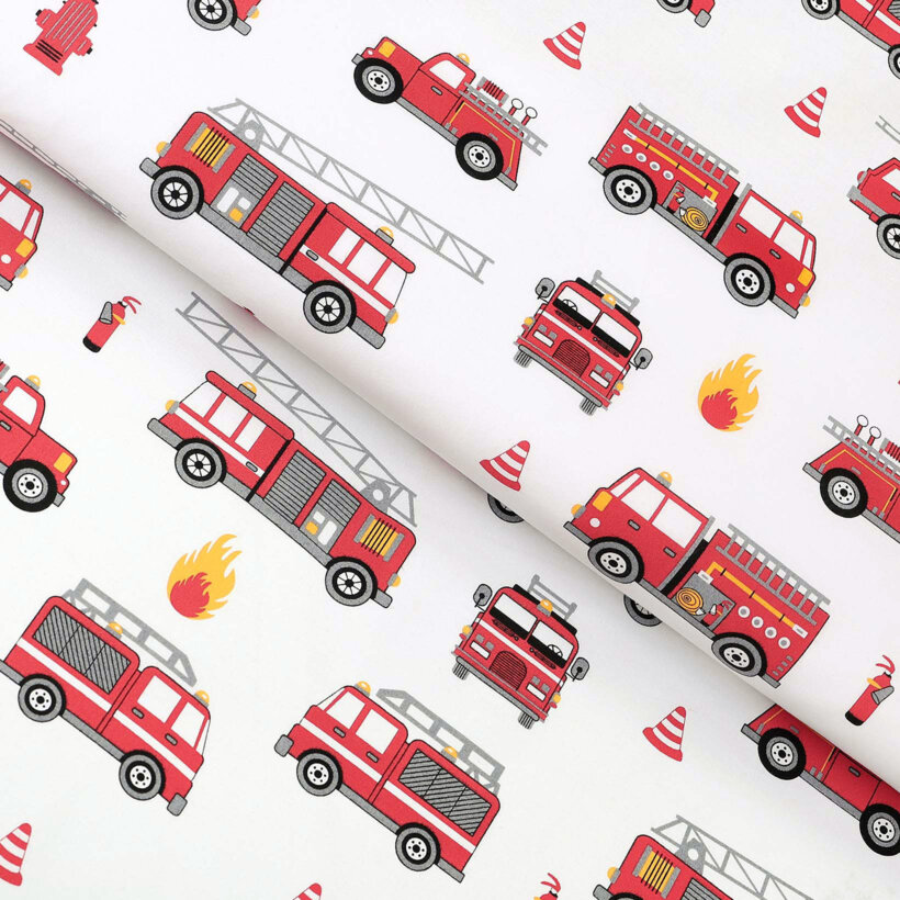 Baumwollstoff - Feuerwehrfahrzeuge