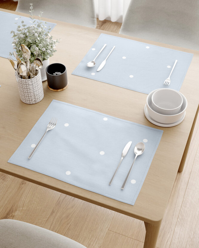 Tischset 100% Baumwolle - Pünktchen auf Himmelblau - 2 Stück