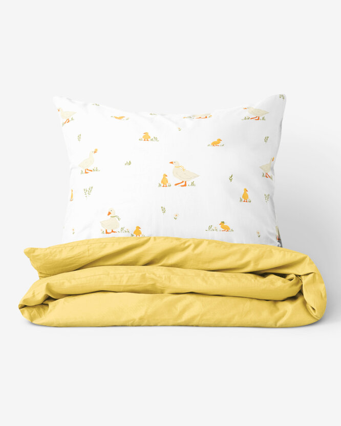 Ostern Bettwäsche aus Baumwolle Duo - Enten mit gelb