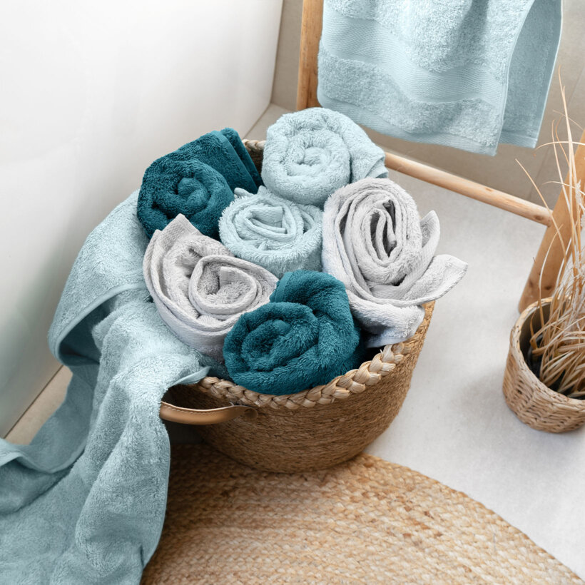 Bambus-Handtuch/Badetuch - hellblau