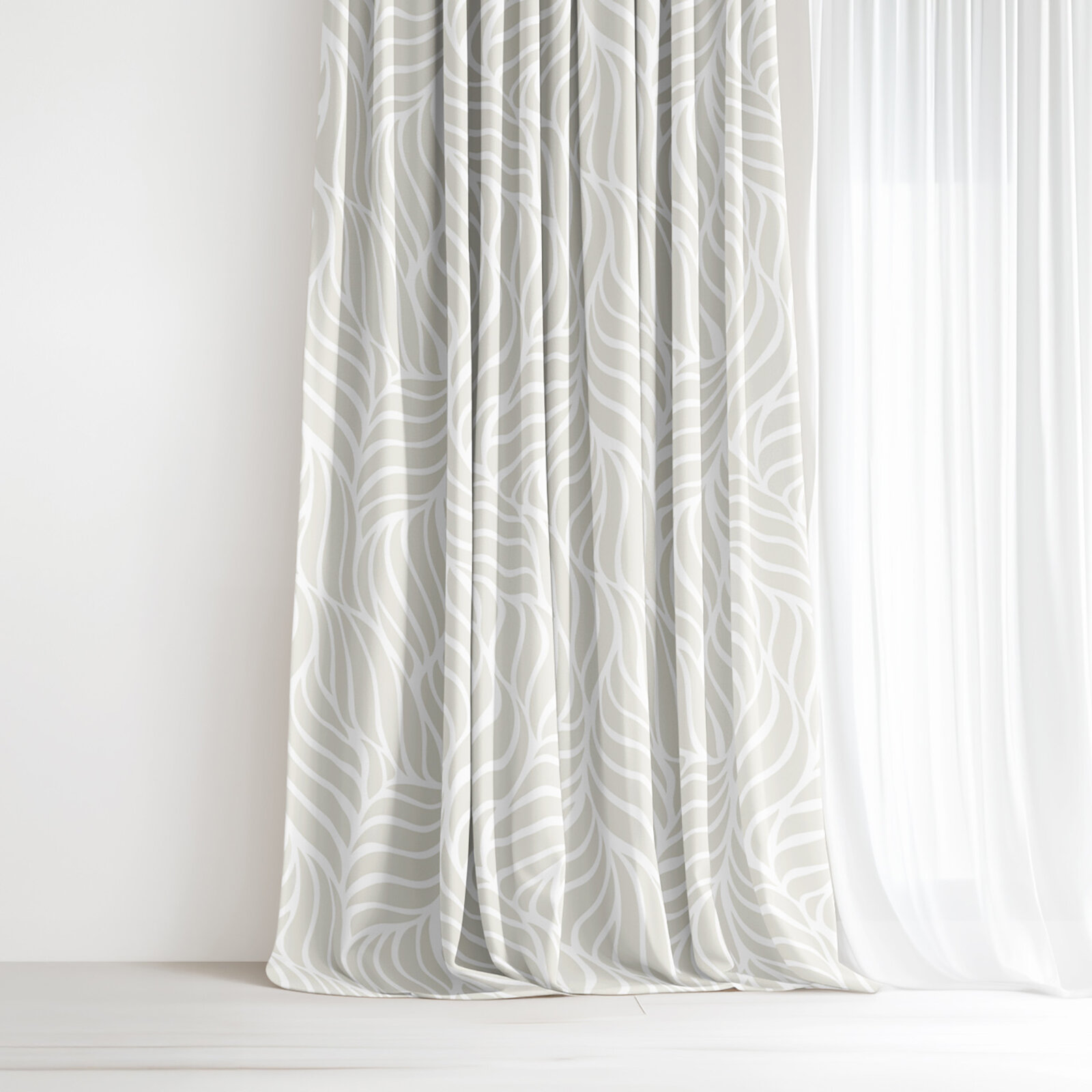 Dekorativer Vorhang – Beige Linien