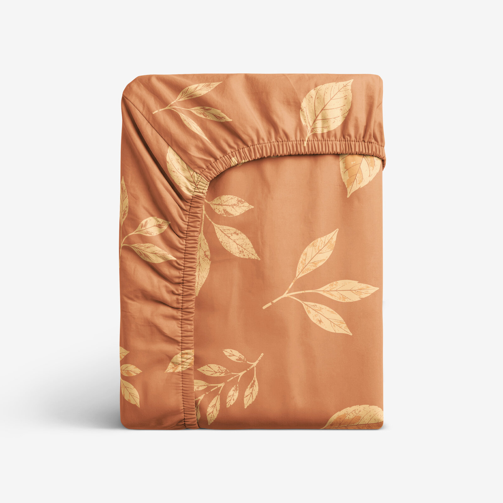 Spannbettlaken aus Baumwolle - Orange Herbstblätter