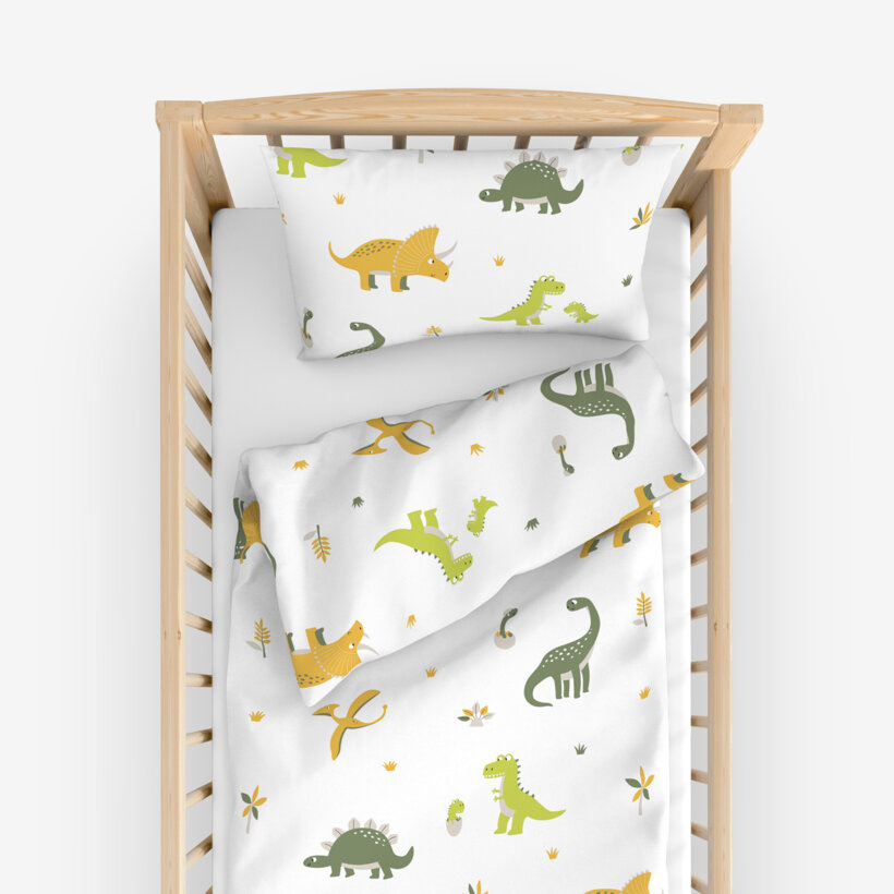 Bettwäsche für Babybetten aus Baumwolle - Dino-Abenteuer