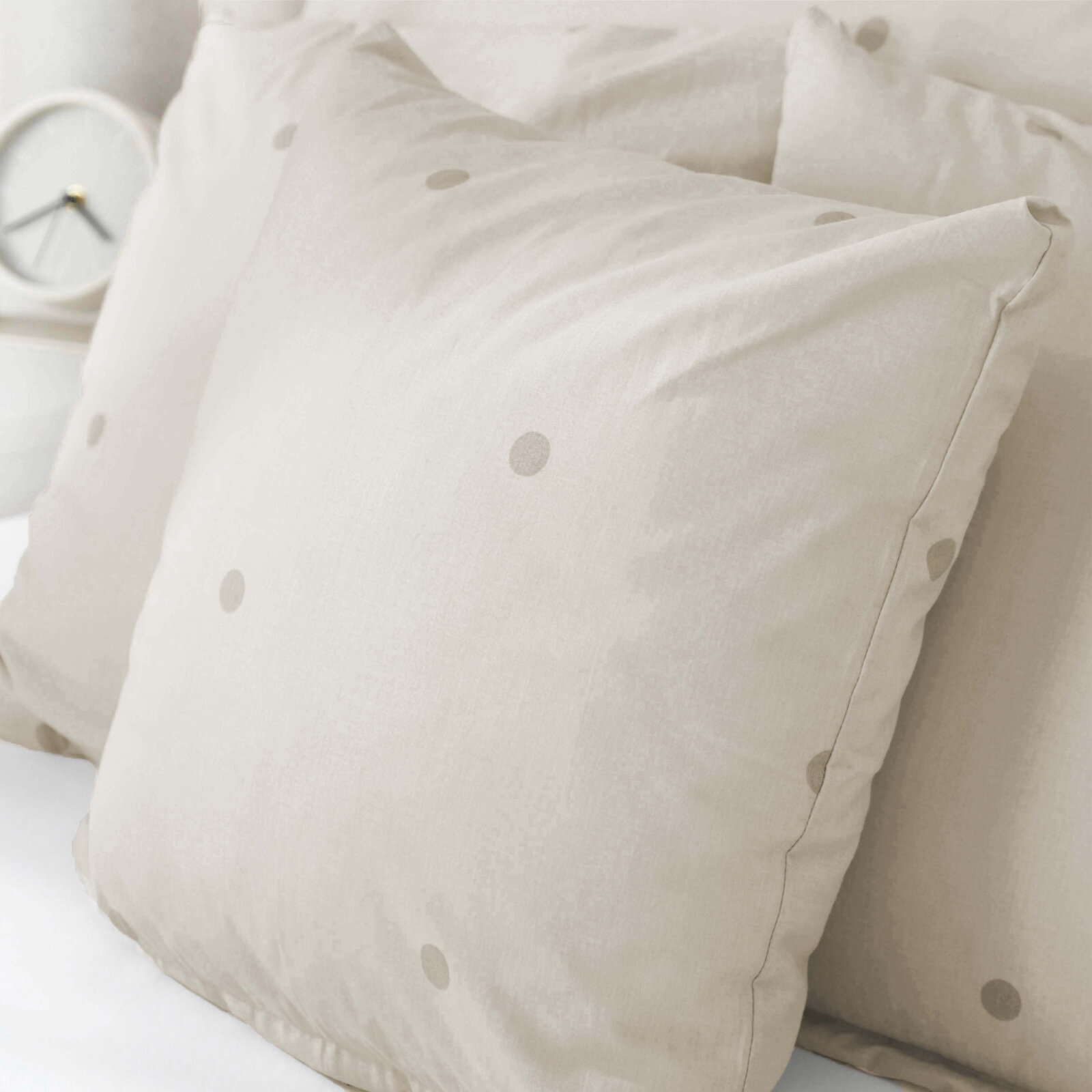 Bettwäsche aus Baumwolle - Pünktchen auf Beige