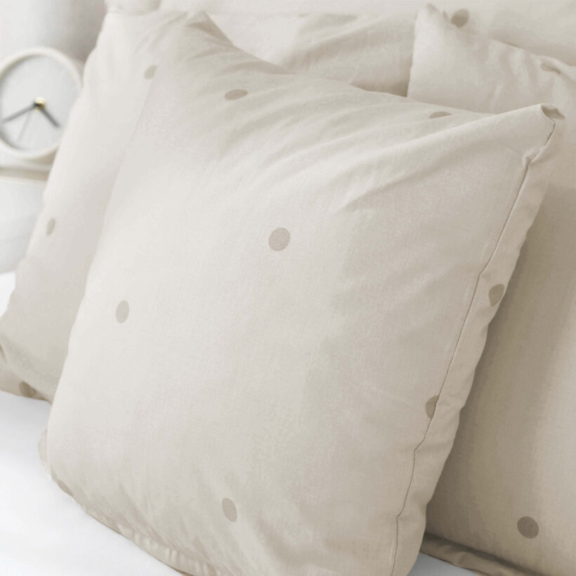 Bettwäsche aus Baumwolle - Pünktchen auf Beige