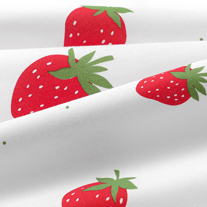 Baumwollstoff - frische Erdbeeren