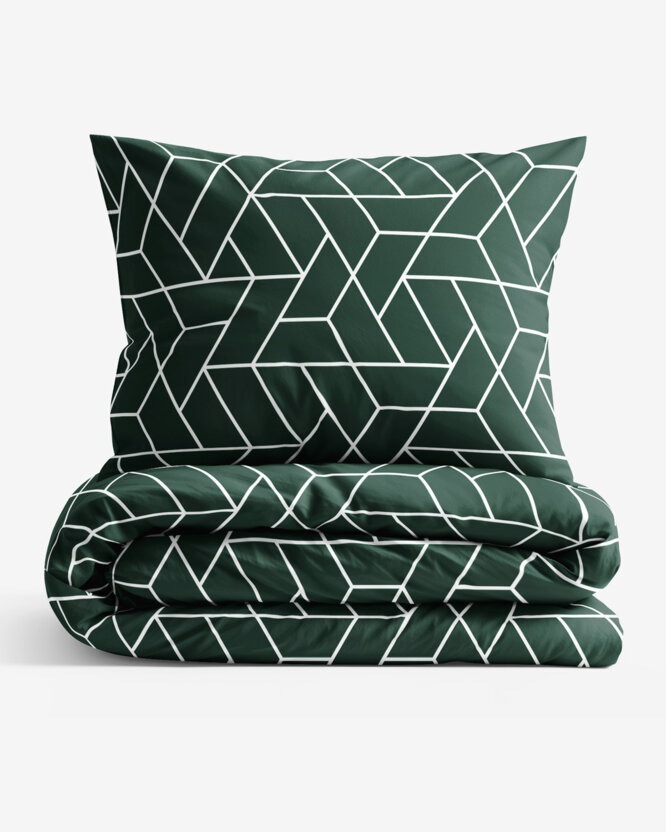 Bettwäsche aus Baumwolle - Mosaik auf Dunkelgrün
