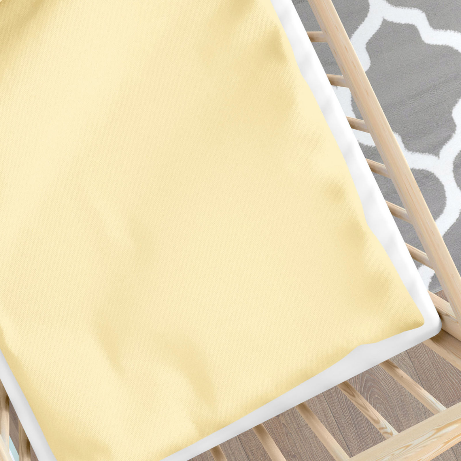 Bettwäsche für Babybetten aus Baumwolle - Bananenfarbe