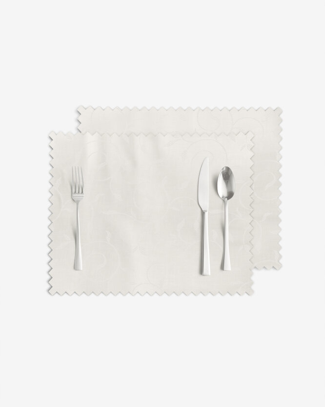 Festliches Tischset Teflon - creme mit großen Ornamenten - 2 Stück
