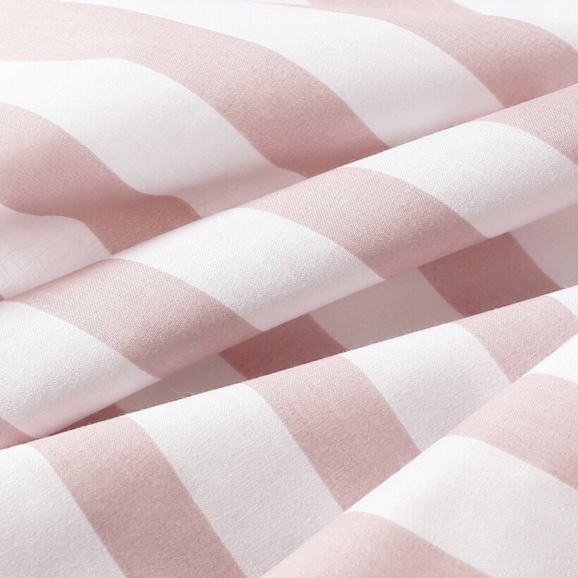 Kinder-Bettwäsche aus Baumwolle - rosa Schleifen mit Streifen